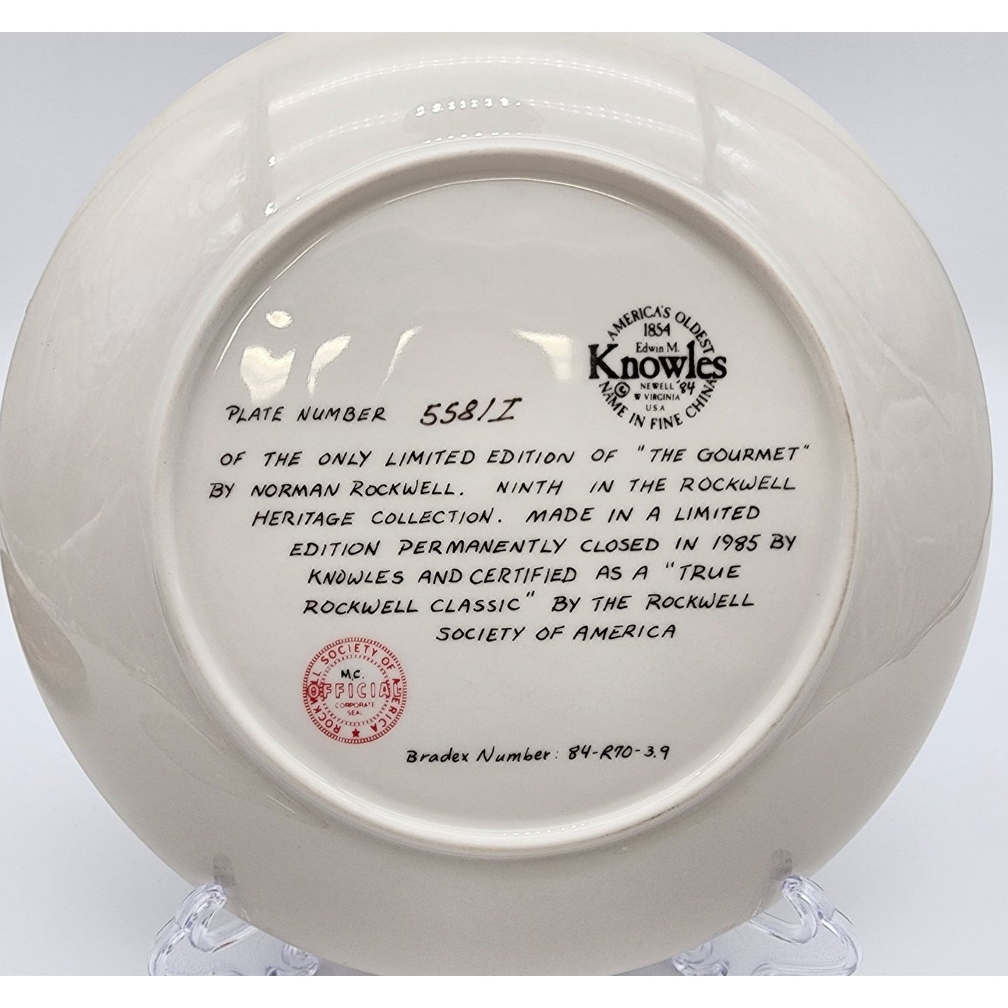 Set of 4 Norman Rockwell Collector Plates Knowles Ltd Ed True Classics w/ Cert