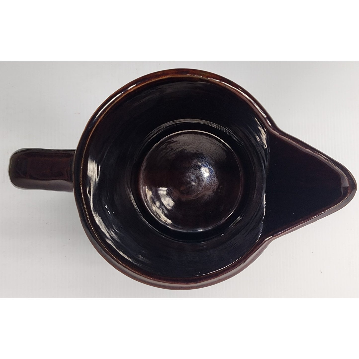 Marcrest Daisy Dot Brown Stoneware Pitcher & 9.5" Plate Ovenproof USA Vintage