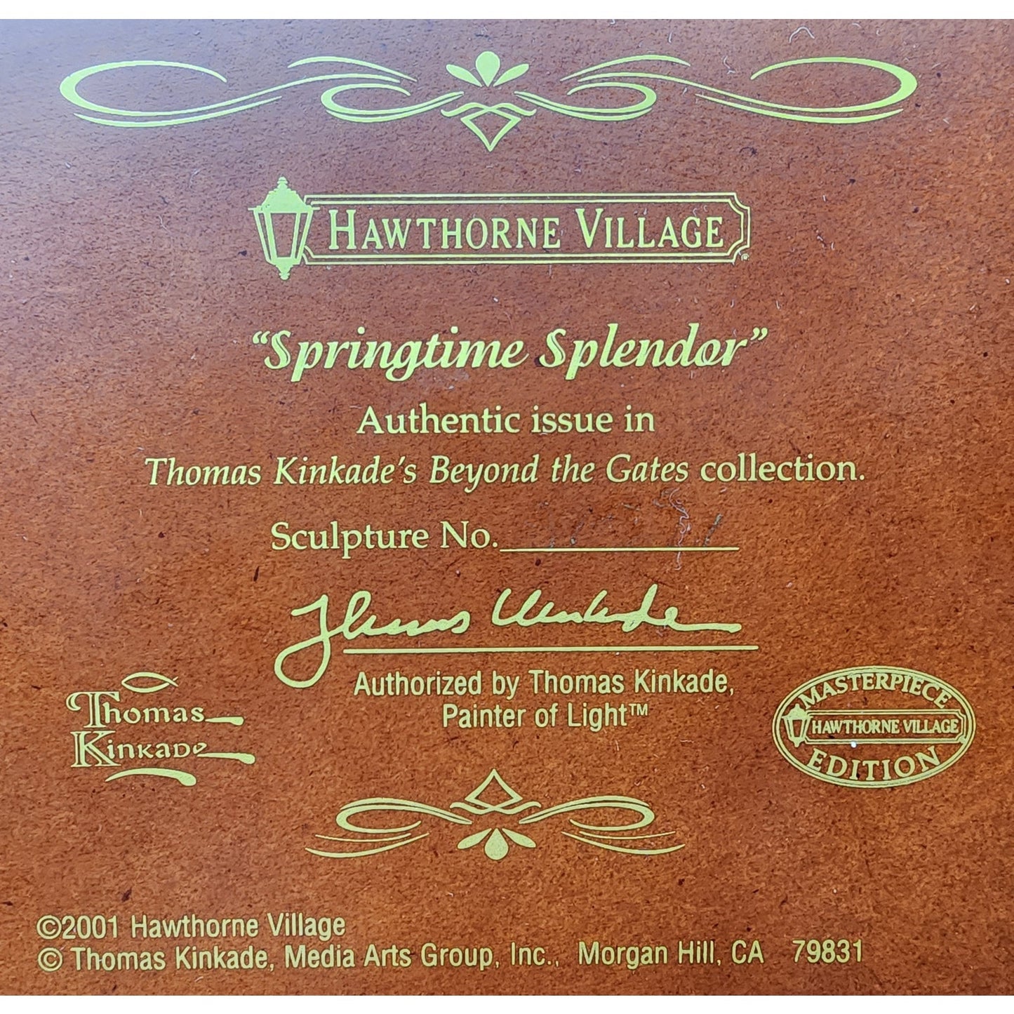 Thomas Kinkade Springtime Splendor Lighted Village LE #A1591 COA Works Vintage