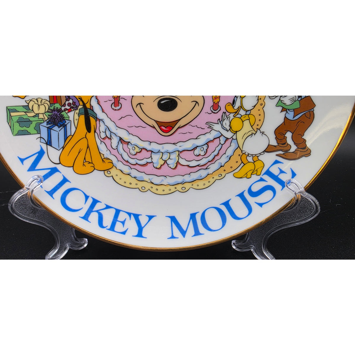 Vintage Mickey Mouse 50th Birthday Commemorative Plate 1978 Gold Rim Disney 9.25"