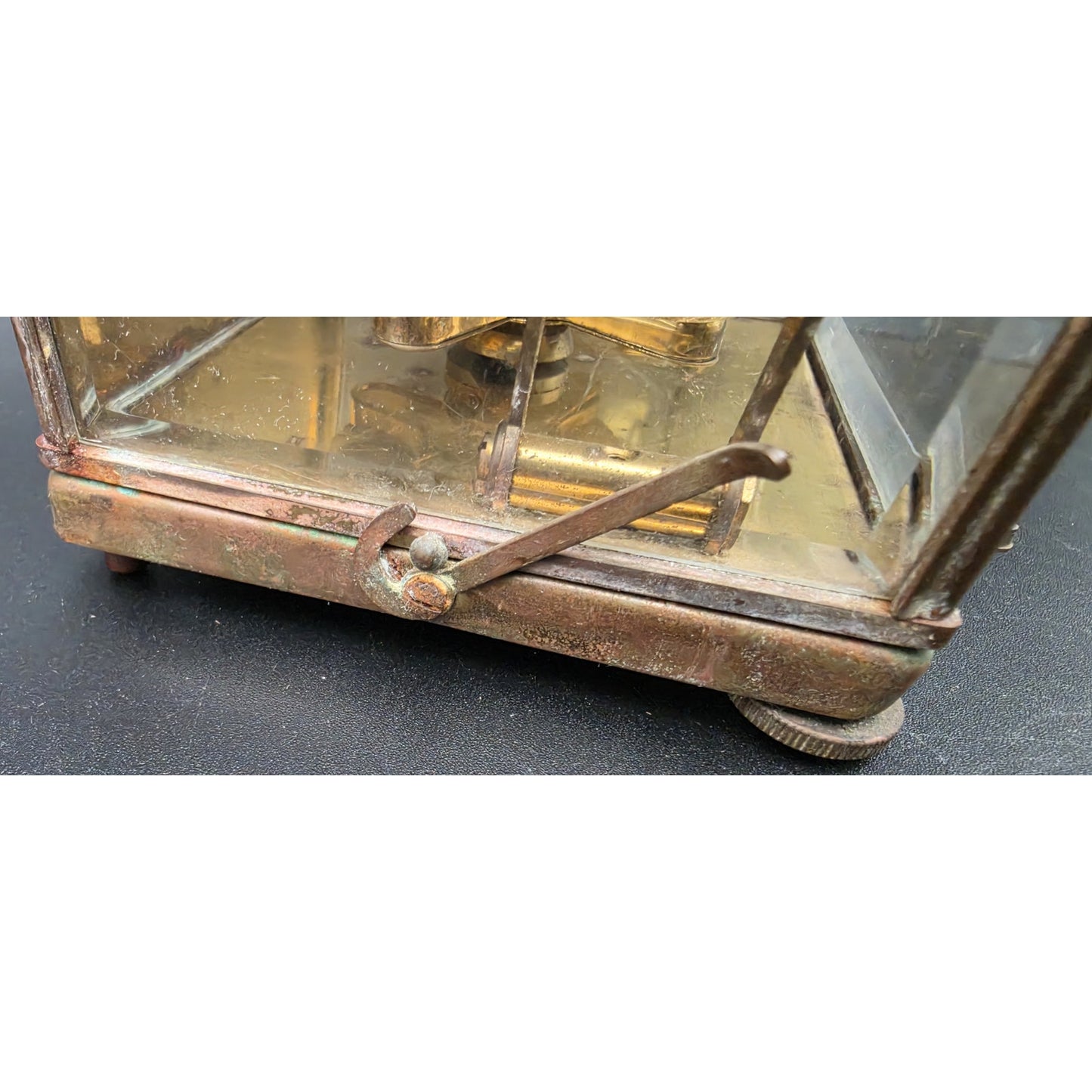 Vintage Schatz 400‑Day Torsion Clock Germany Brass & Glass Case w/ Key – Repair