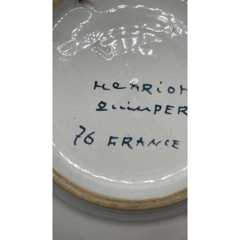 Henriot Quimper Fleuri Bretonne Scalloped Deep Dish French Faience Hand Painted