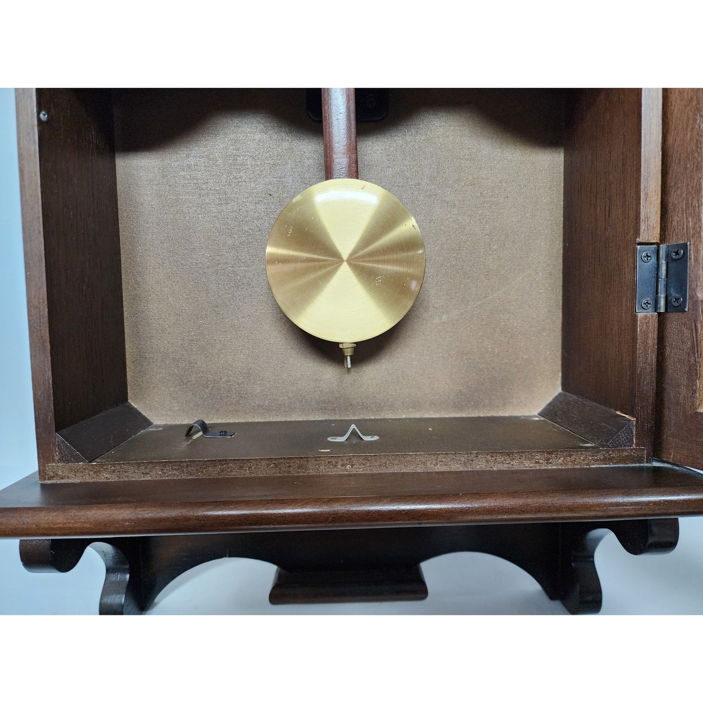 Vintage Elgin Regulator 31 Day Clock Wood Case Brass Pendulum Chimes w/ Key