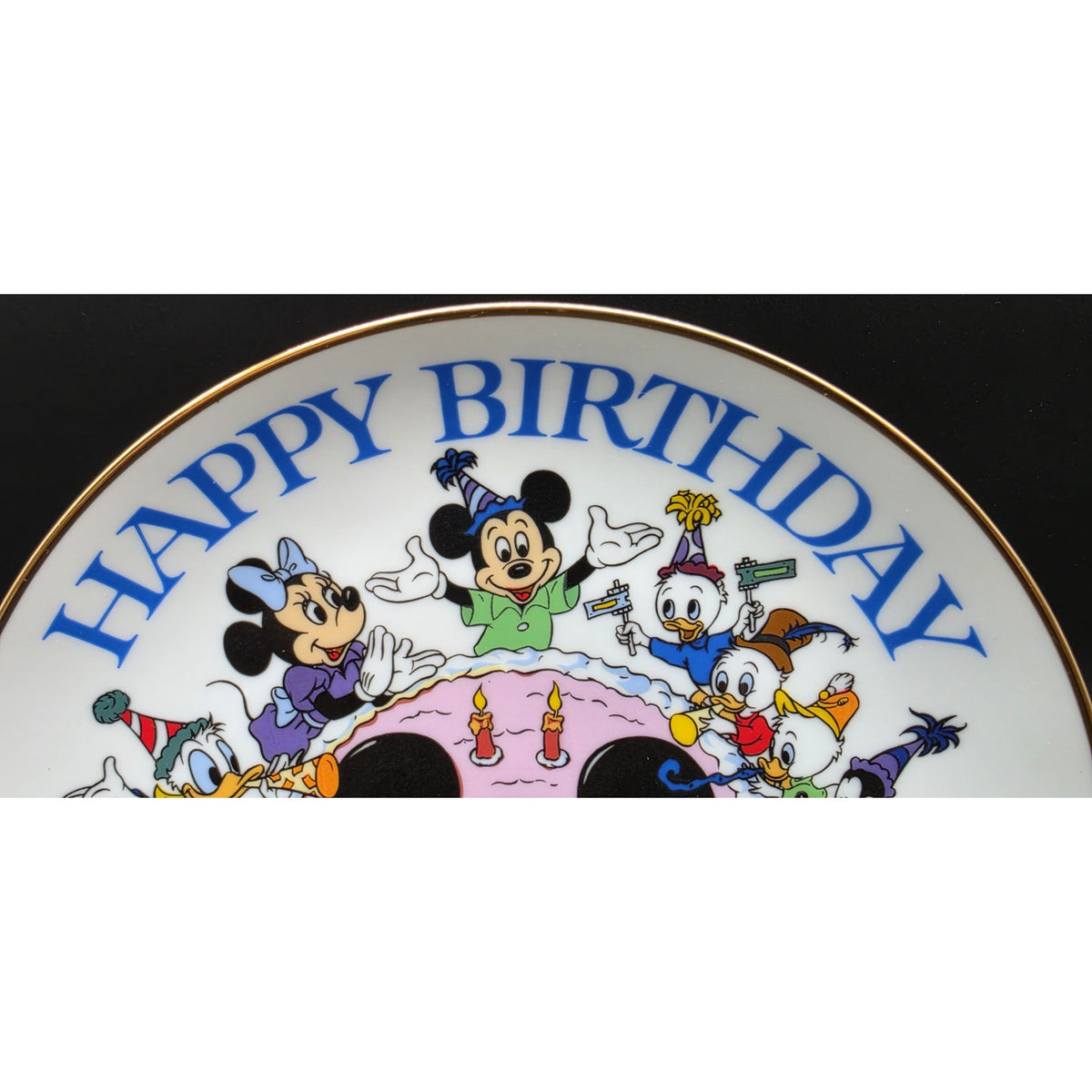 Vintage Mickey Mouse 50th Birthday Commemorative Plate 1978 Gold Rim Disney 9.25"
