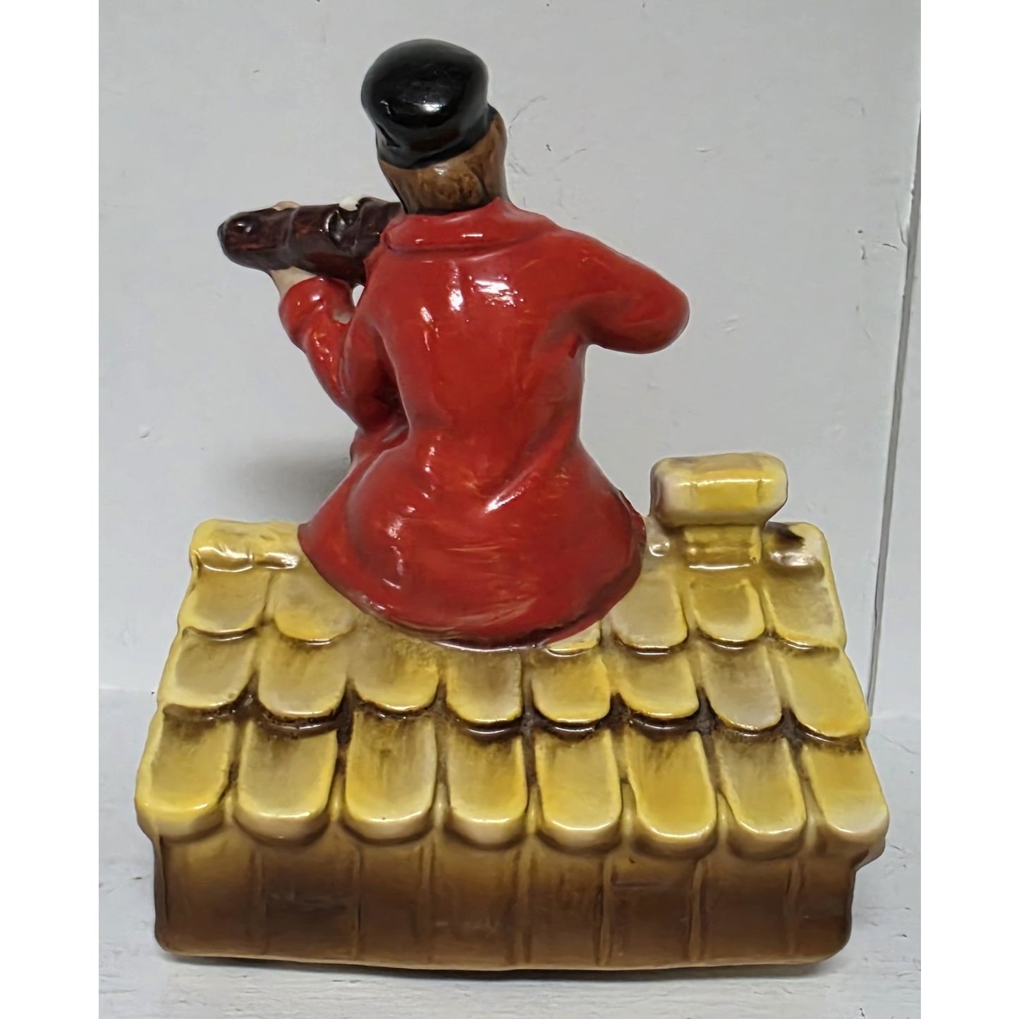 Vintage Fiddler on the Roof Handpaint Ceramic Music Box Rotating Sunrise Sunset