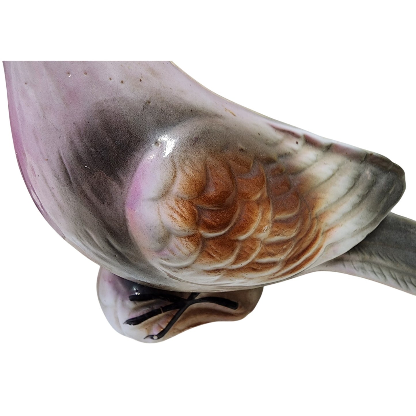 Vintage Pair of Pink Iridescent Pigeons - Made in Brazil - Beautiful!