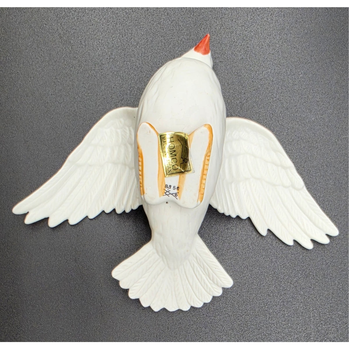 Vintage Homco Porcelain White Doves Pair Figurines #8856 Taiwan Love Birds Set