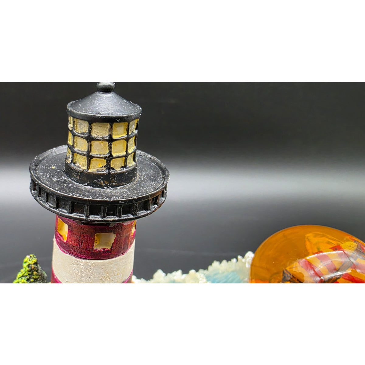 Vintage Light Up Musical Lighthouse Ocean Figurine Ship in Globe Lighted Statue