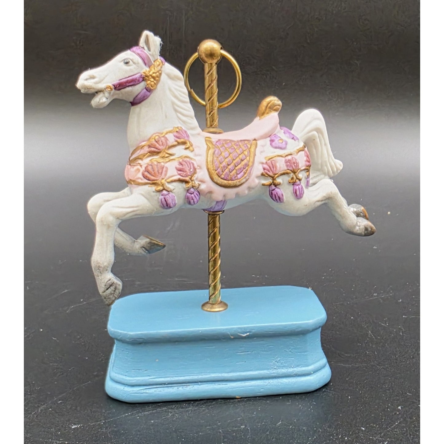 Vintage Handpainted Carousel Horse Figurines Set – Ceramic & Porcelain Pair