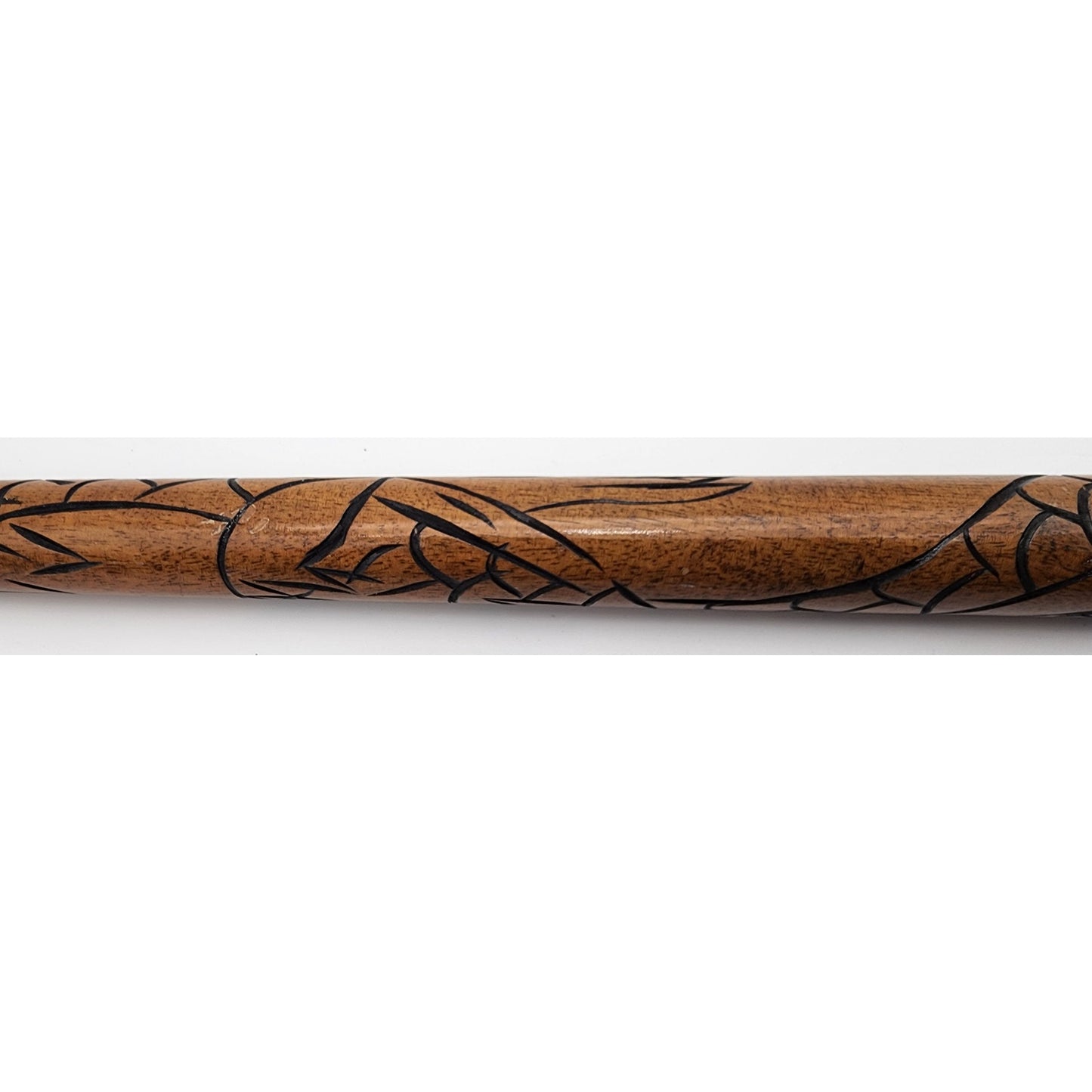 Vintage Hand Carved Wood Brass Cane w/ Hidden Pool Cue 33" - Rare