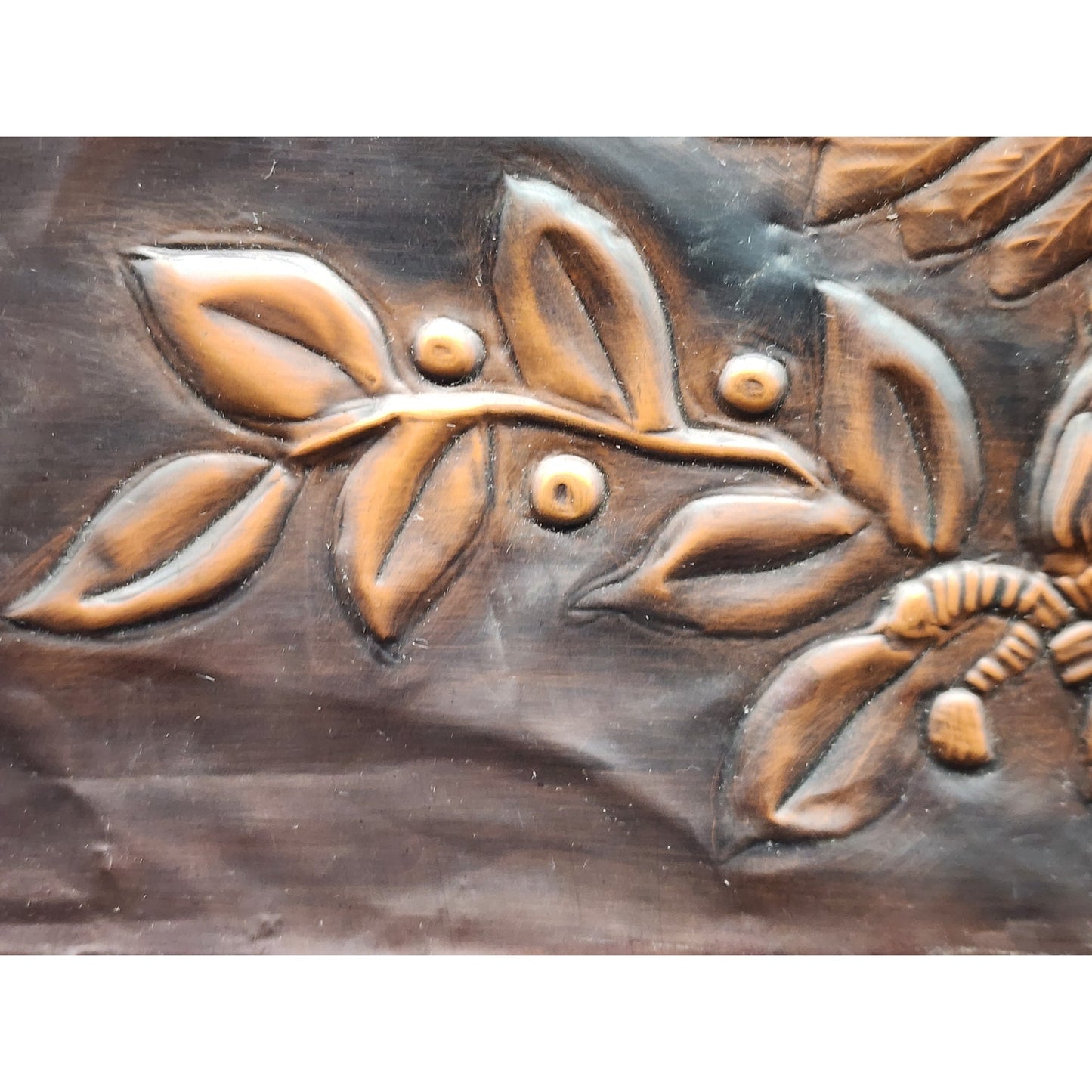 Vintage Embossed Copper Eagle Art 19x11 Patriotic Handmade Metal Wall Panel