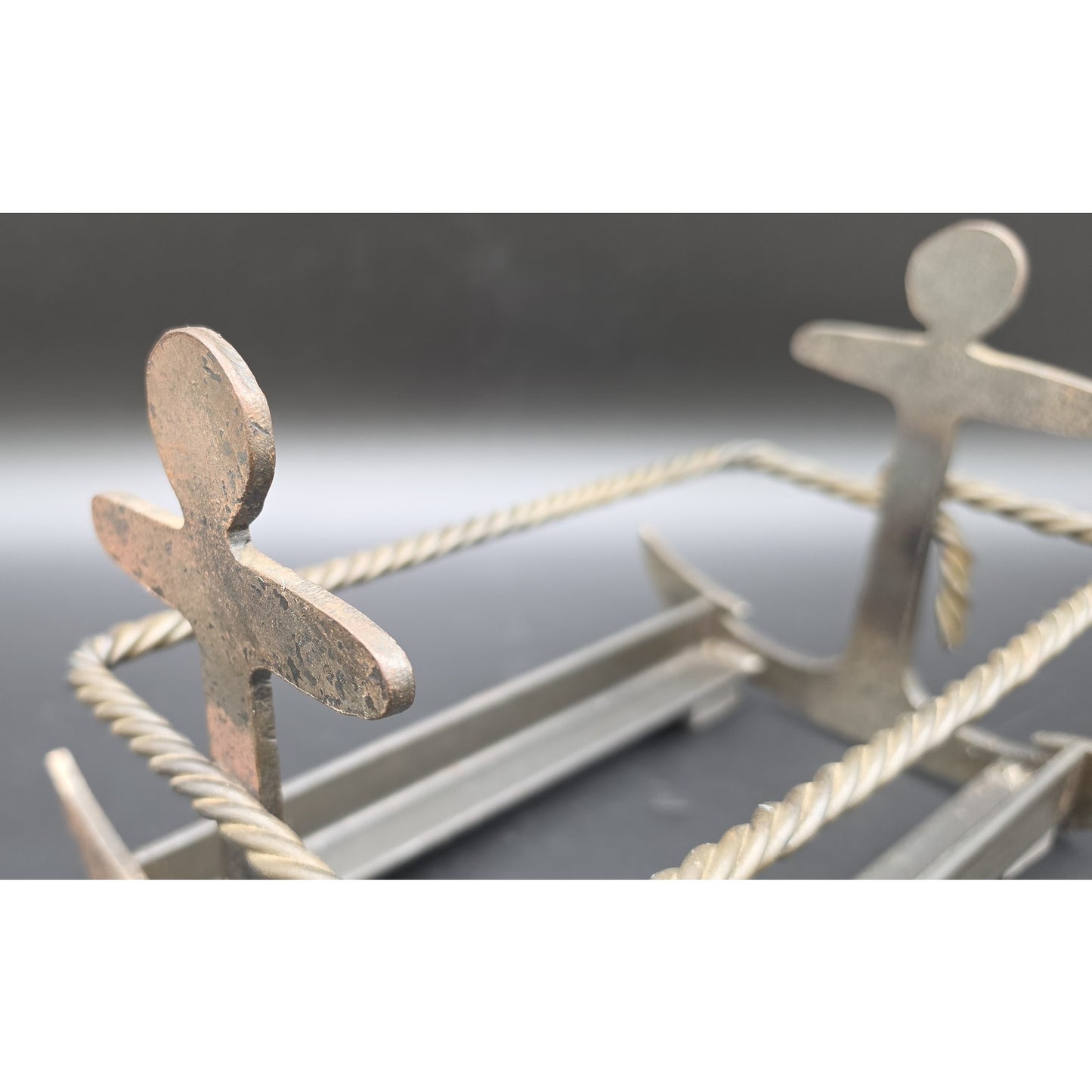 Vintage Heavy Metal Nautical Anchor Holder Rack – 11.25" x 8.25" x 7"