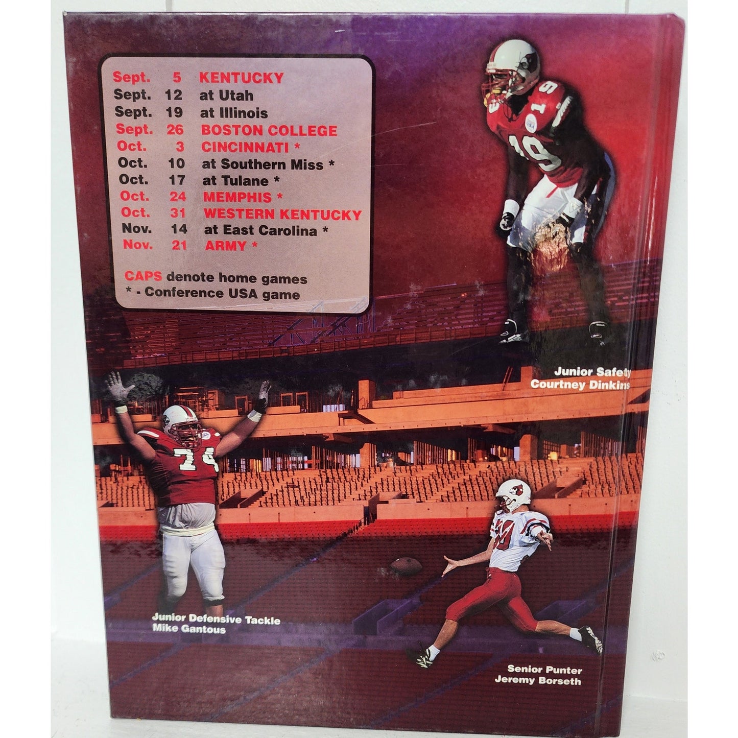 Louisville 1998 Cardinal Football Book Signed John L Smith 200pgs Stats Photos
