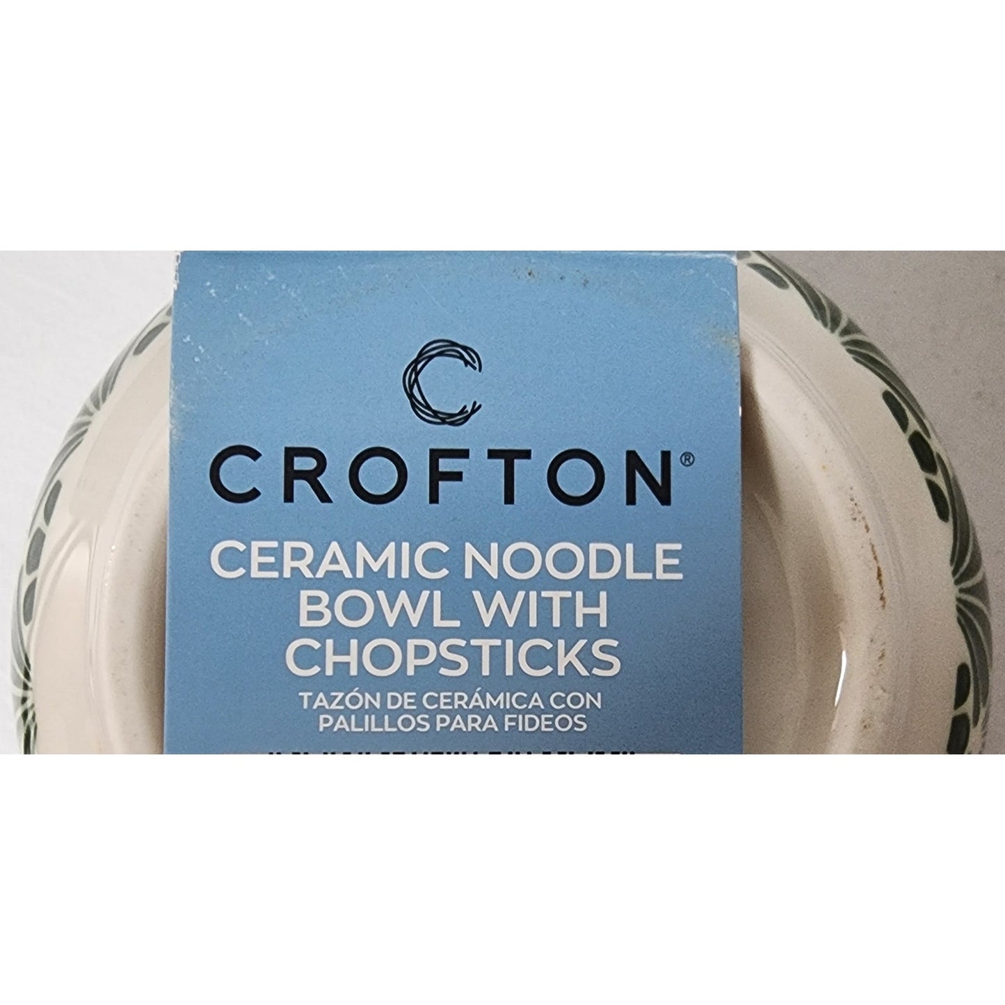 Vintage Crofton Stoneware Noodle Bowl w/ Chopsticks 5.3" Dia Microwave Safe -New