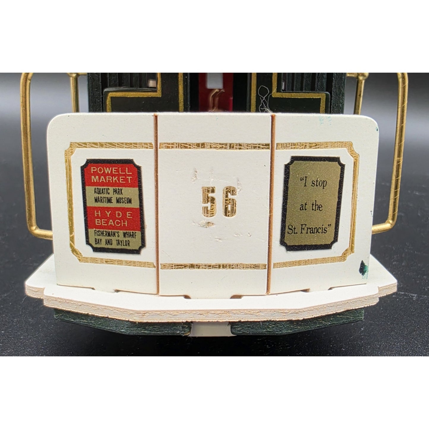 Vintage SF Cable Car Music Box Trolley Wood & Brass Plays “I Left My Heart”