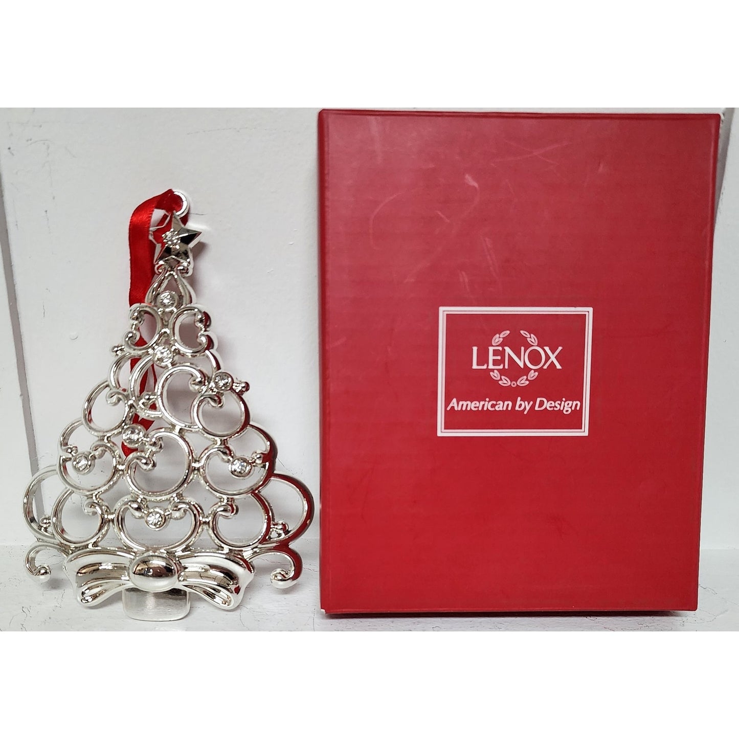 Lenox Silverplate Crystal Tree & Train Ornaments w/ Boxes – Vintage Holiday Set