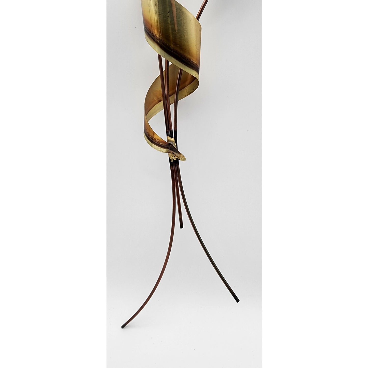 Vintage Brass & Copper Wheat Wall Art Pair – 31" Metal Sculptures Left/Right