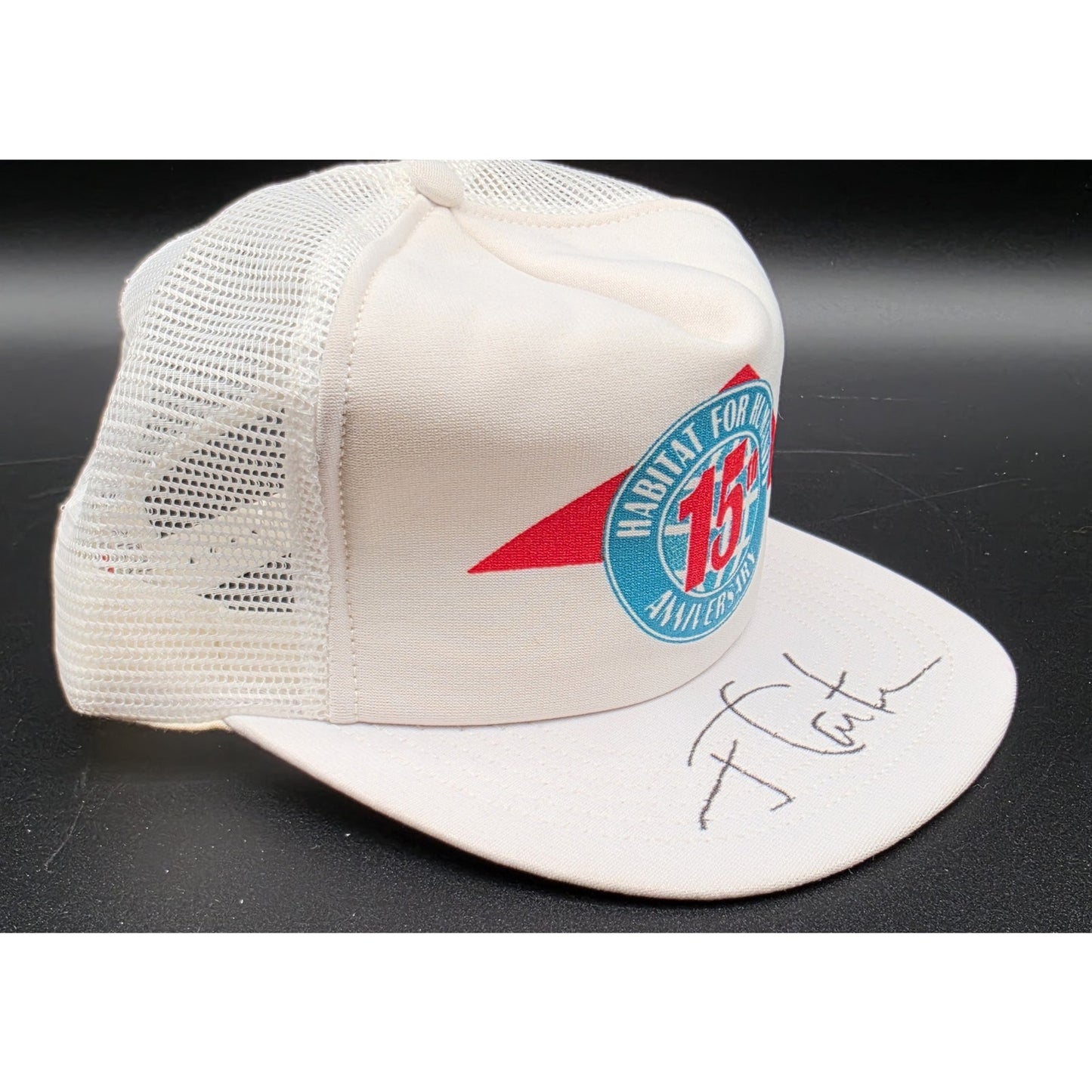 1991 Habitat for Humanity 15th Anniversary Trucker Cap Signed on bill J.  Carter