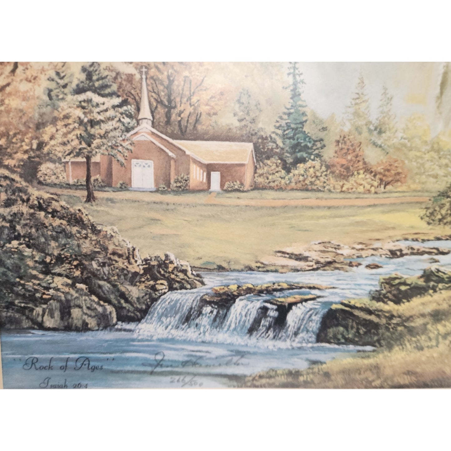 Rock of Ages Signed Lithograph, Jim Hamilton 266/500 Framed Inspiring Landscape