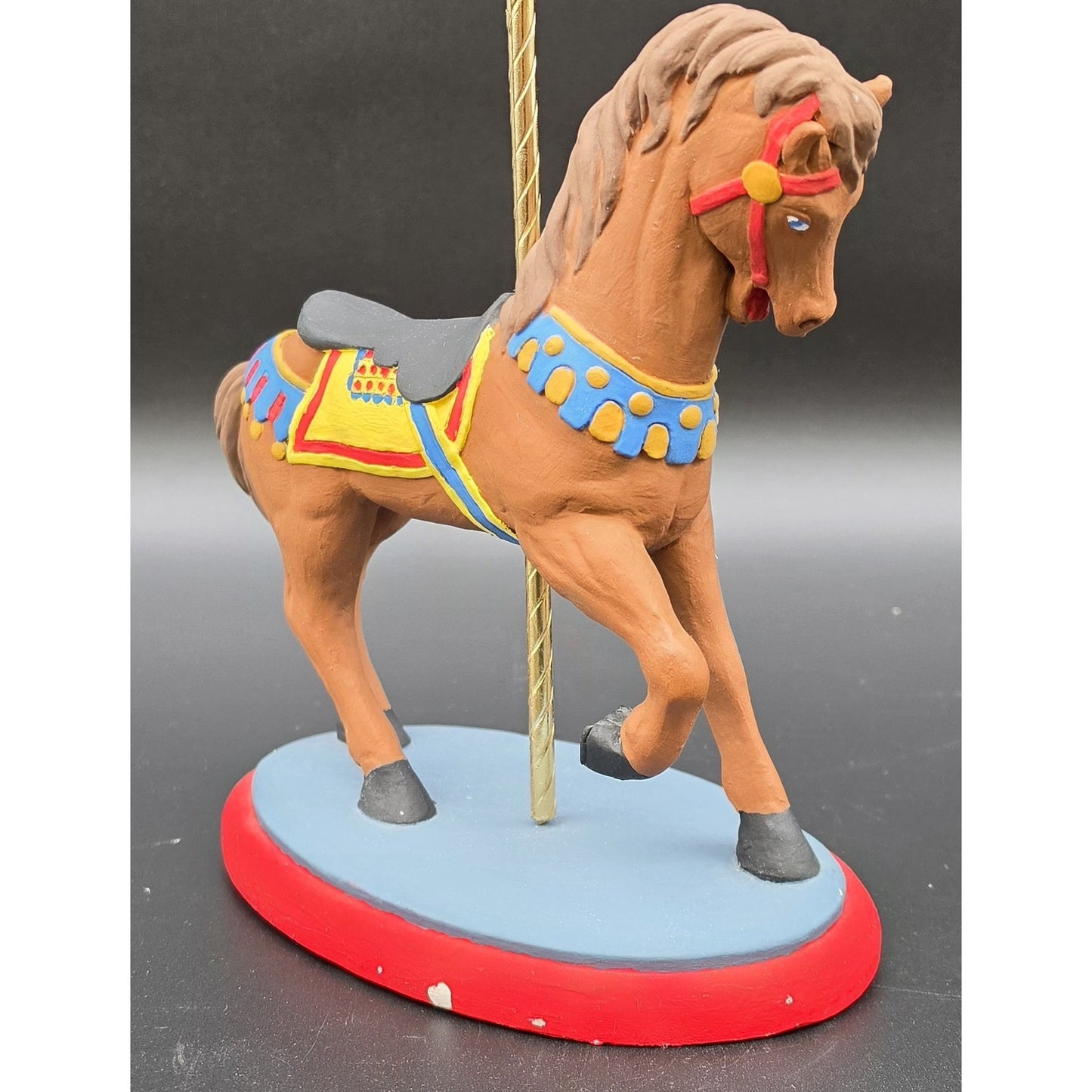 Vintage Handpainted Carousel Horse Figurines Set – Ceramic & Porcelain Pair