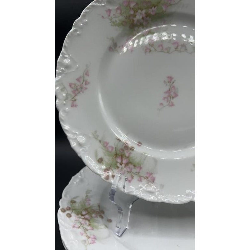 3 Antique T. Haviland Limoges France Scalloped Salad Plates Higgins & Seiter NY