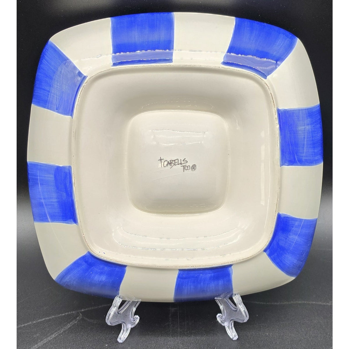 Vintage University of Kentucky Wildcats Chip Dip Platter Square Bowl Cabells Too