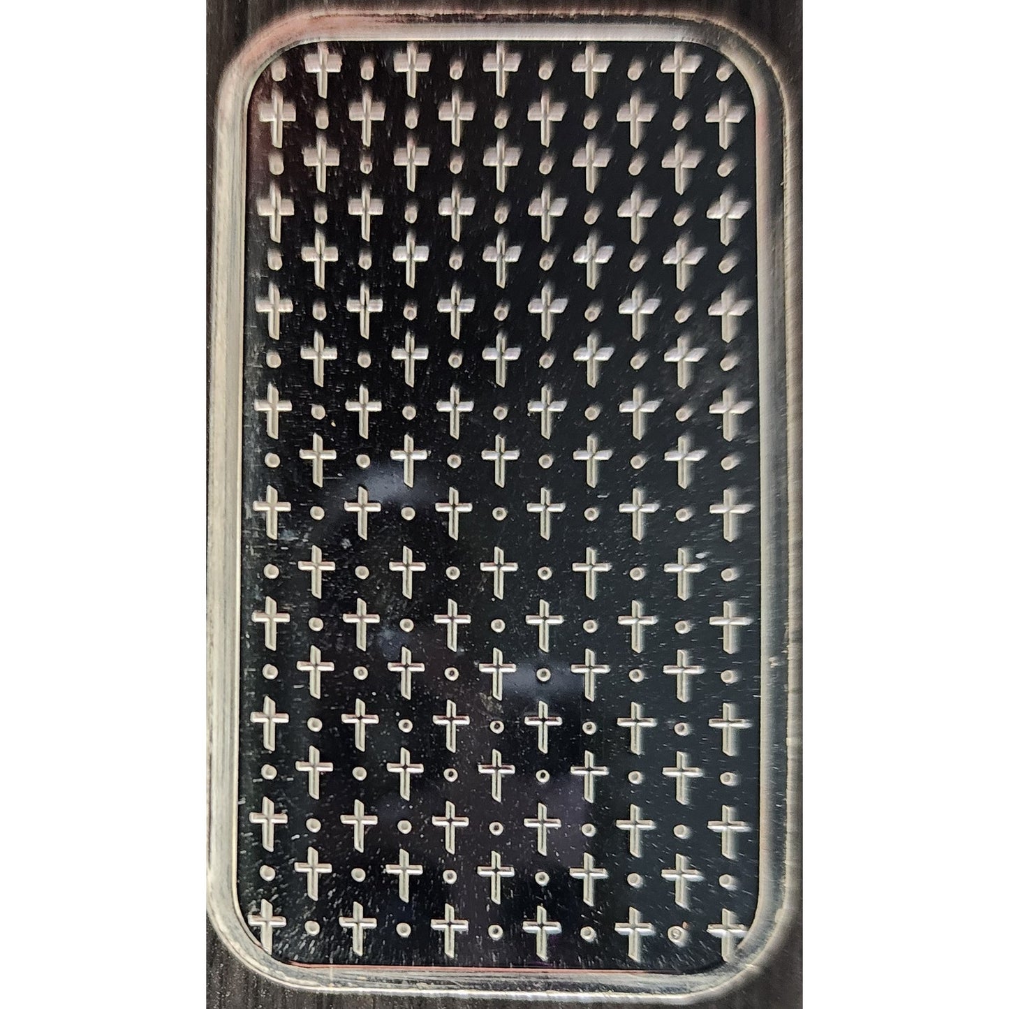 1 oz .999 Silver Bar Jesus on Cross w/ Cross Pattern Back
