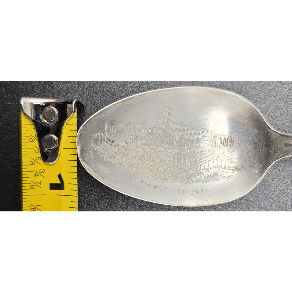 1933 Chicago Worlds Fair Souvenir Silver Spoon Wm A Rogers Science Court Travel