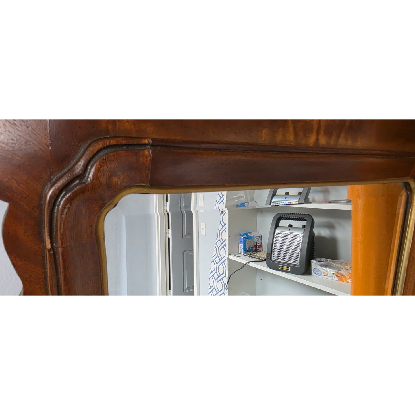 Vintage Councill Craftsmen Ornate Beveled Mirror 42x21 Mahogany Beauty