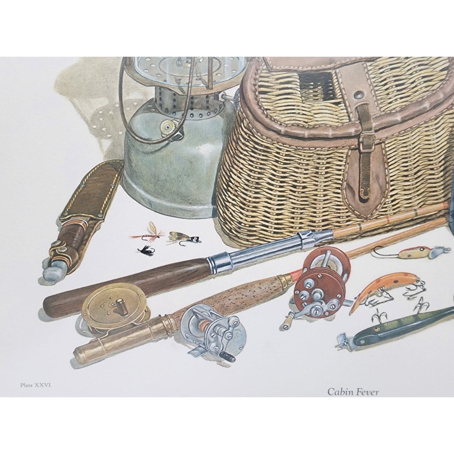 Cabin Fever C. Don Ensor 1980 Signed Litho Framed Cork Matte Fishing Print