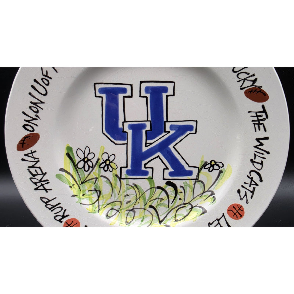 Vintage University of Kentucky UK Wildcats 10.5" Hand Painted Plate TCABELLS TOO