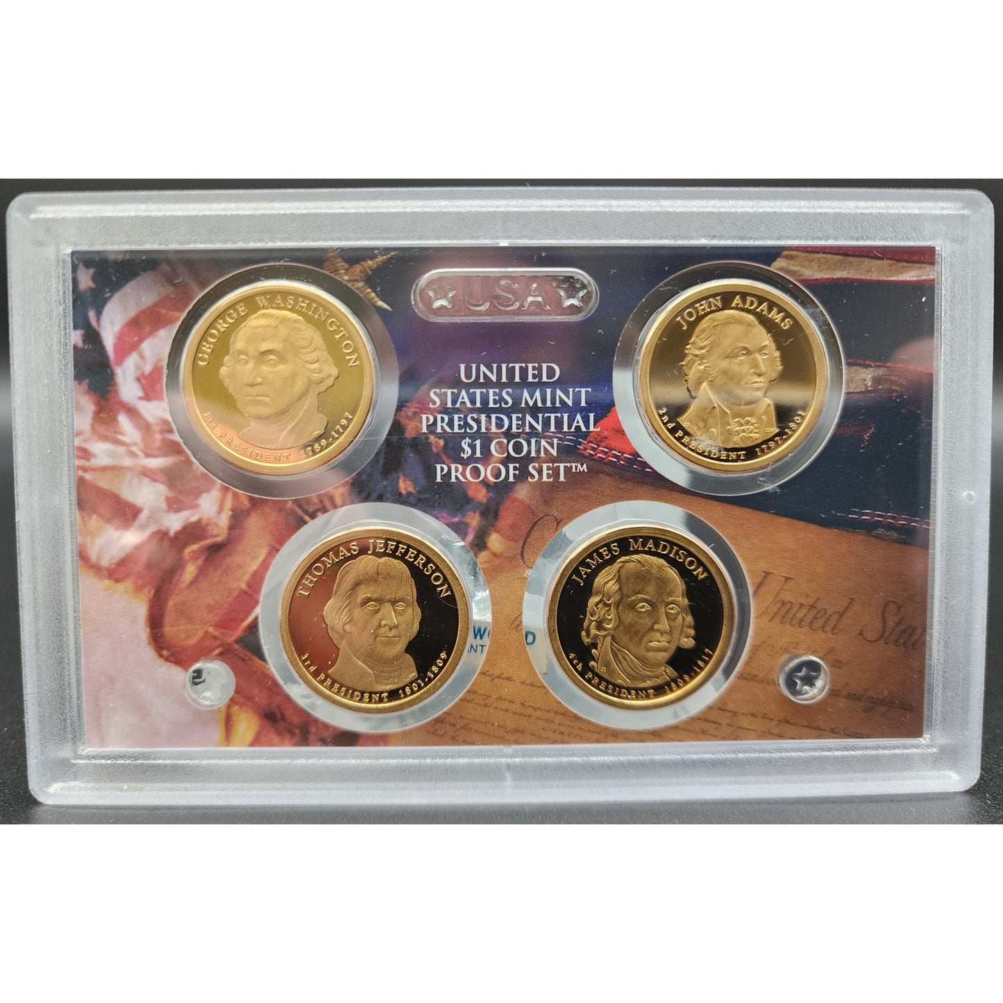2007 Presidential US Mint $1 Proof Set + 1989 Mini Page Presidents Foldout Bundle