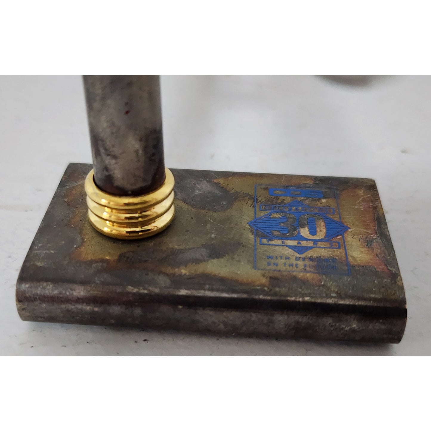 Vintage Brass Hourglass Timer on Stand – 3‑Min Promo Piece, Crystal Finial
