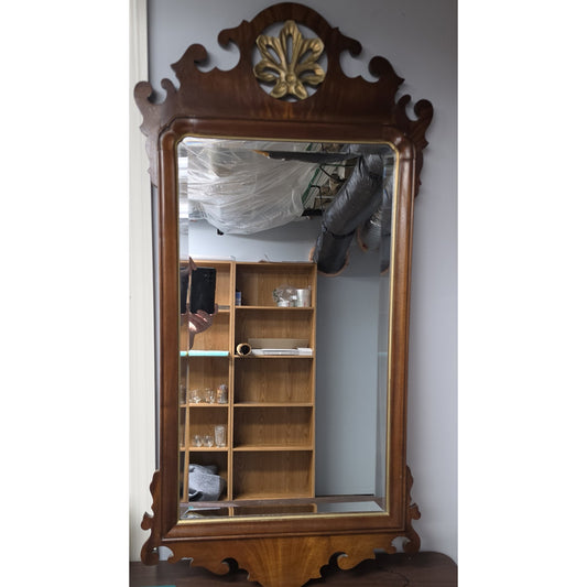 Vintage Councill Craftsmen Ornate Beveled Mirror 42x21 Mahogany Beauty
