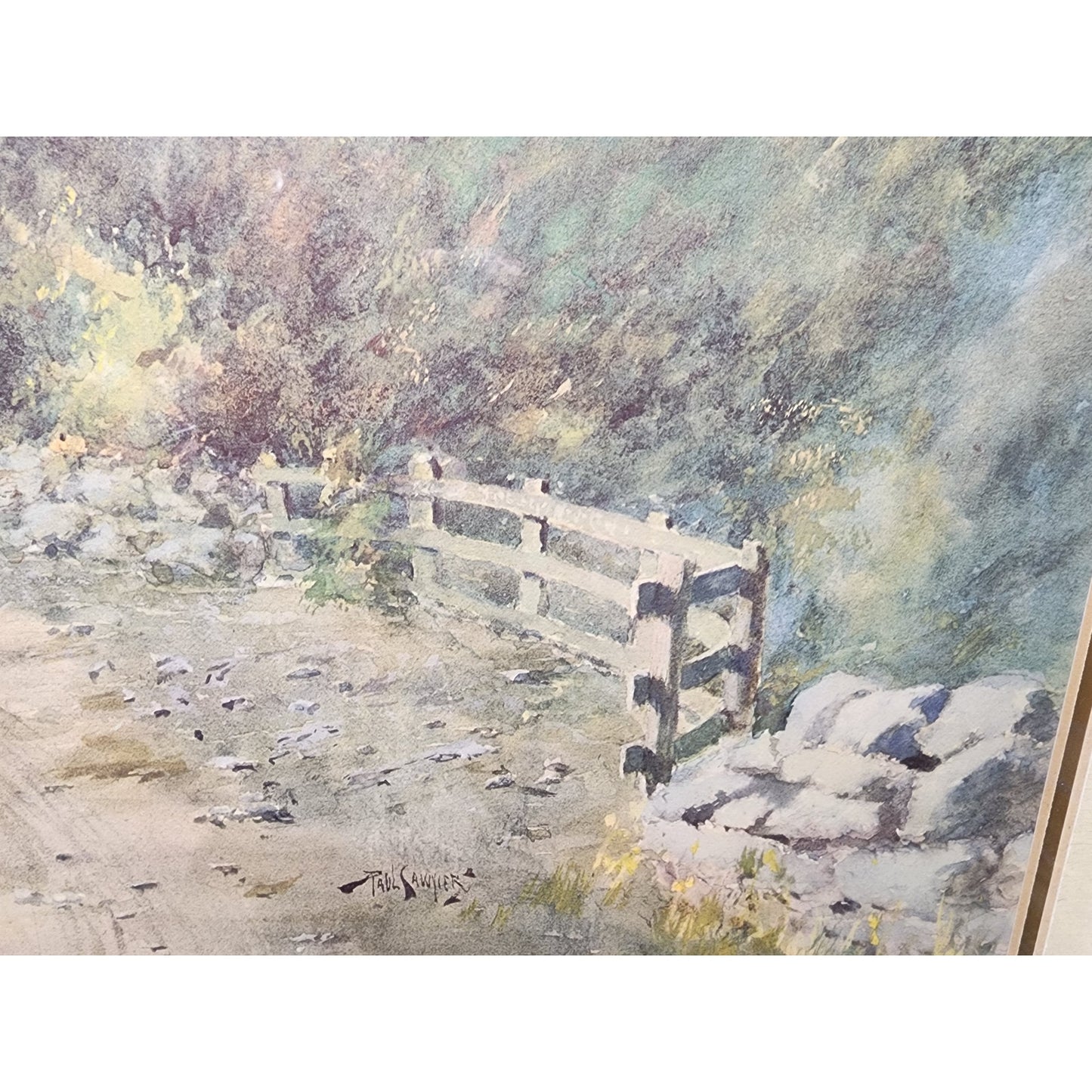 Paul Sawyier “Louisville Pike” Lithograph Framed w/ Double Mat, VTG