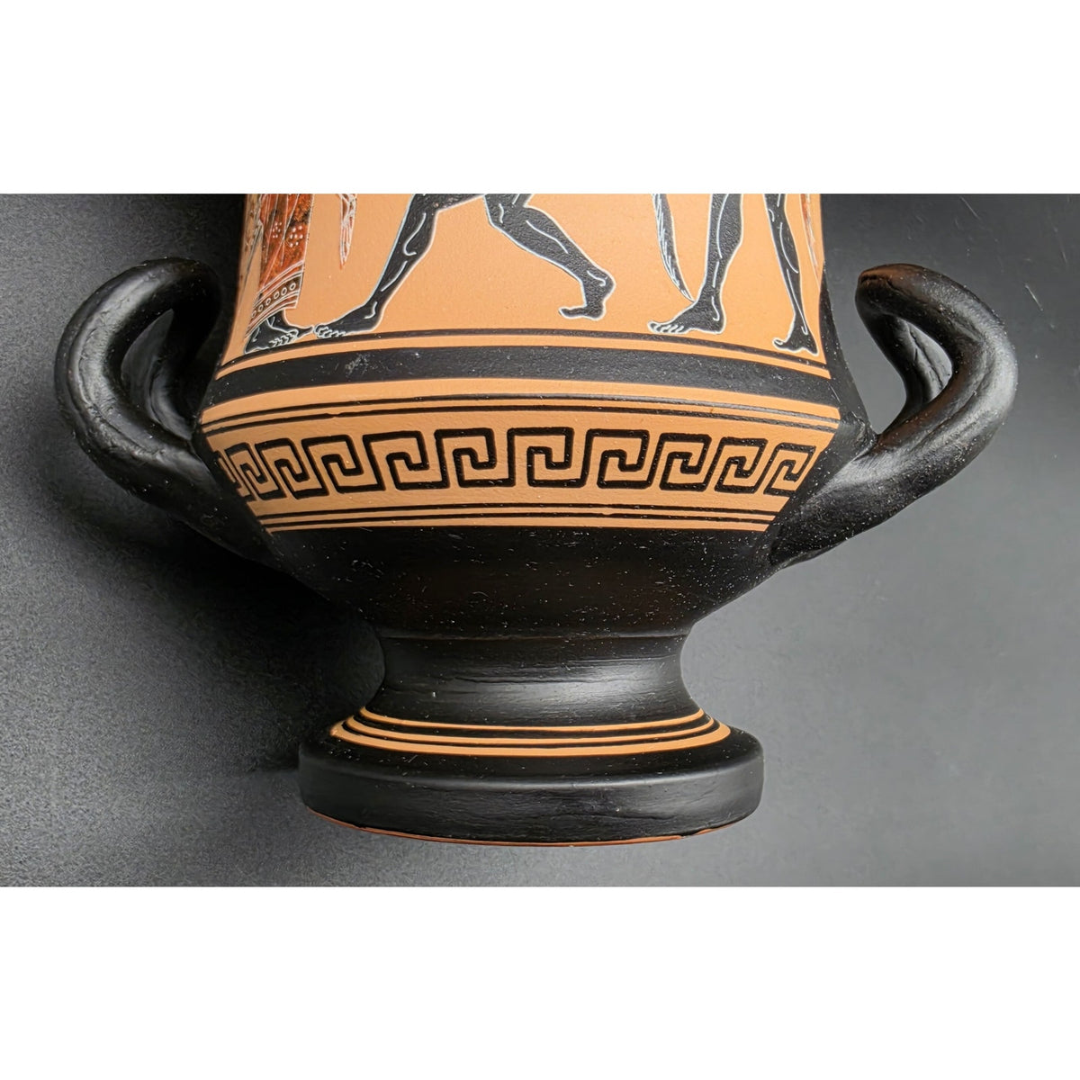 Vintage Greek Vase Dionysus Satyr Athens Pottery Calyx-Krater Lambrou Bros 7.25"