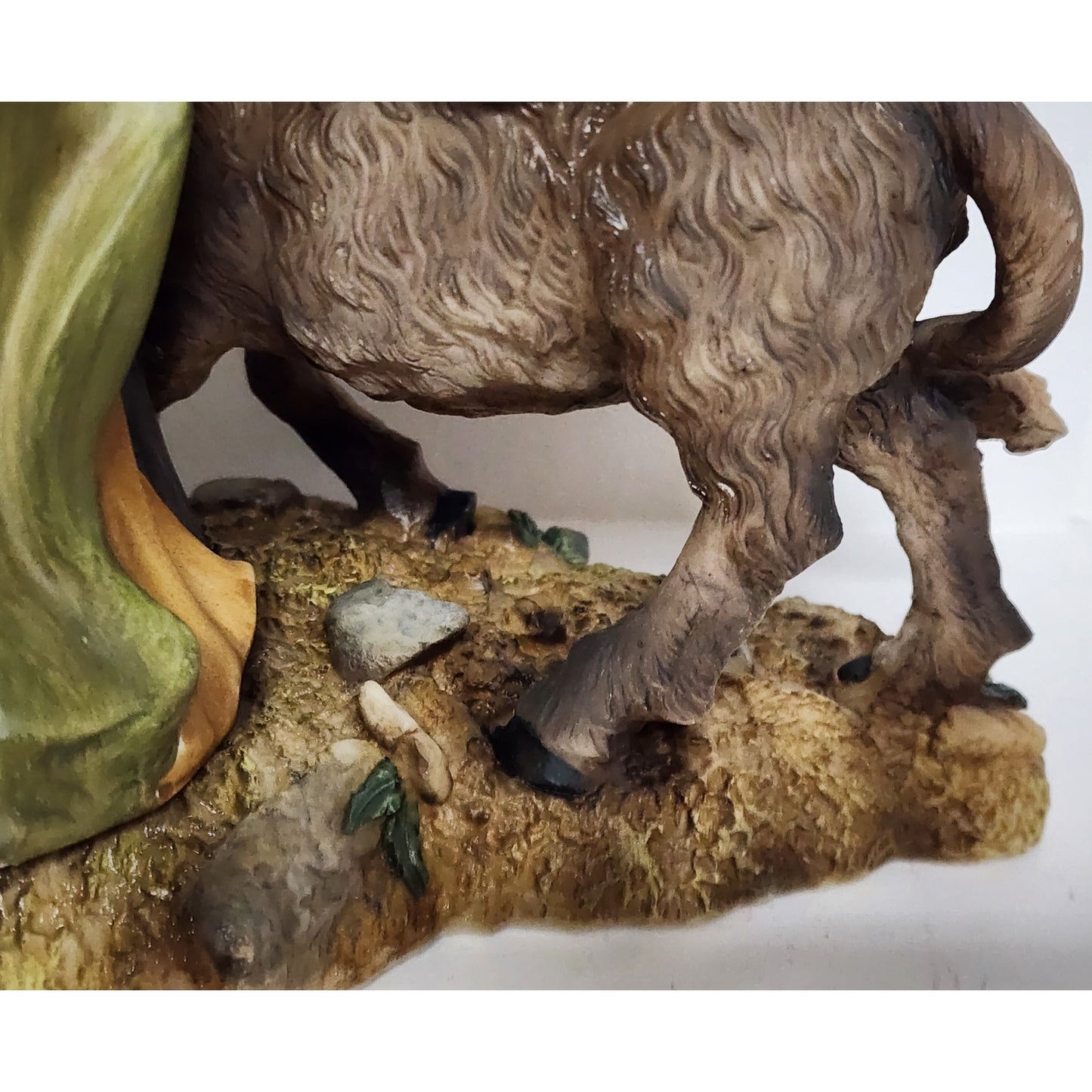 Vintage Holy Family Figurine Mary Joseph Baby Jesus Hand Painted 10.75" Heavy