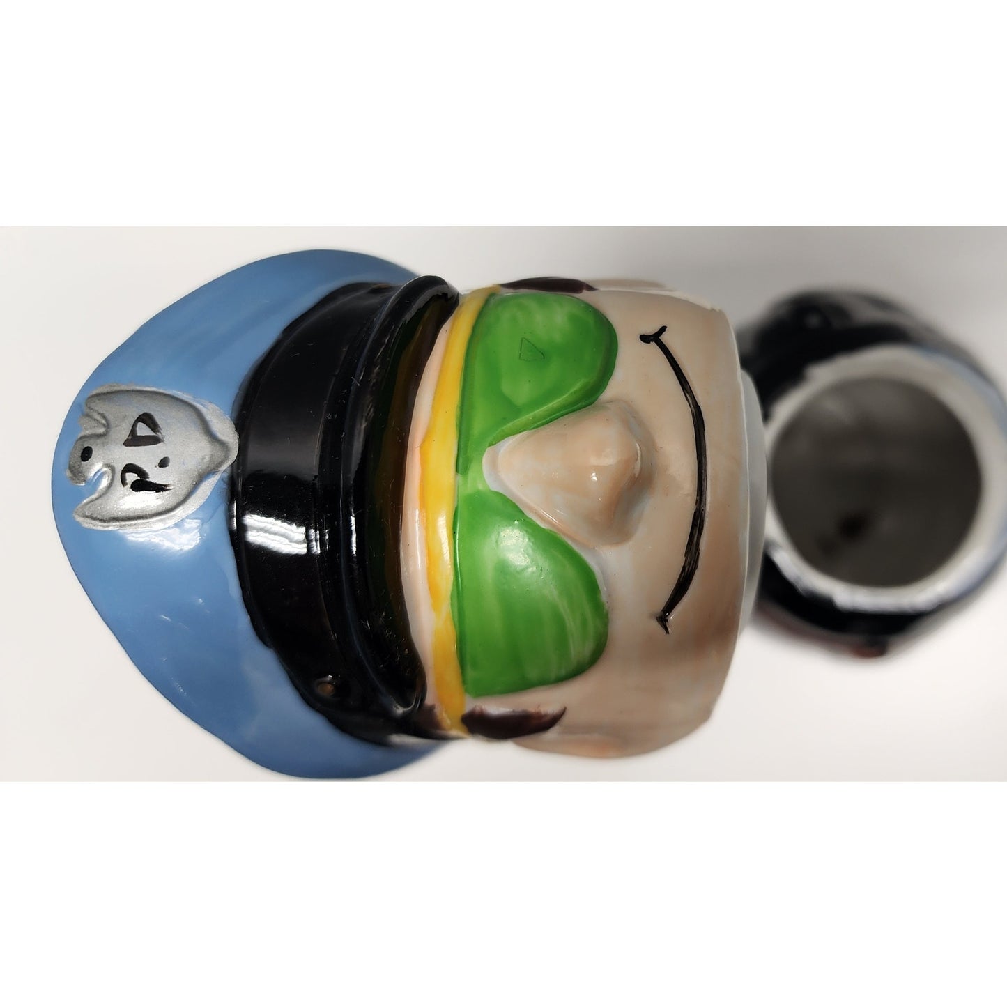 M.S.R. Imports Policeman Mug, Ceramic, Pewter Lid, Hand Painted, 8.25" Vintage