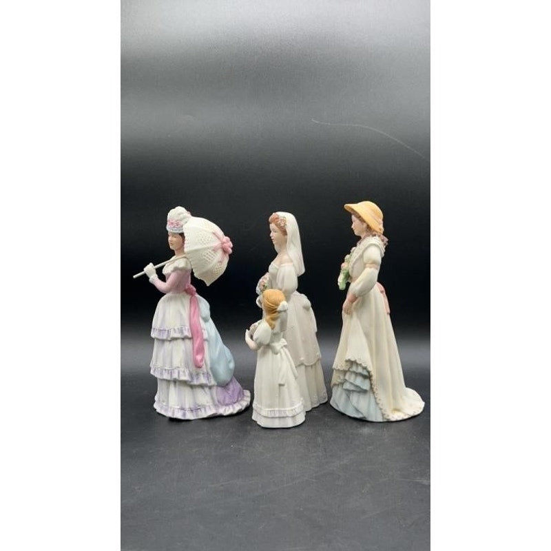 3 Homco Porcelain Figurines Bride's Day, Charlotte Rose &  Victorian Lady Lovely