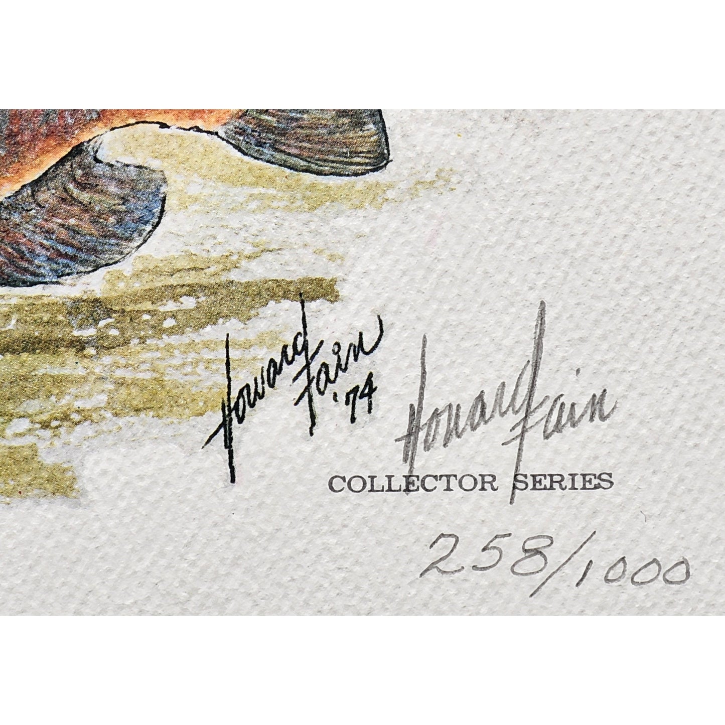 Red Bellies 1974 Howard Fain Signed LE 258/1000 Framed 25x29 Vintage Art