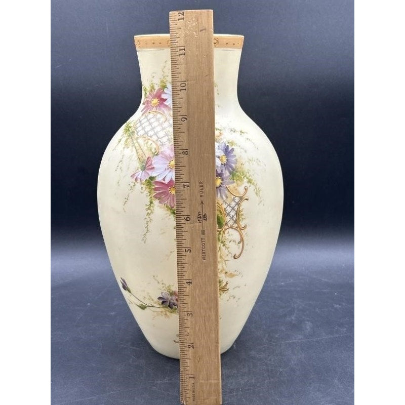 Works Superior Decorating Austria Porcelain Vase – Hand-Painted Florals & Gold Trim, 11.5″