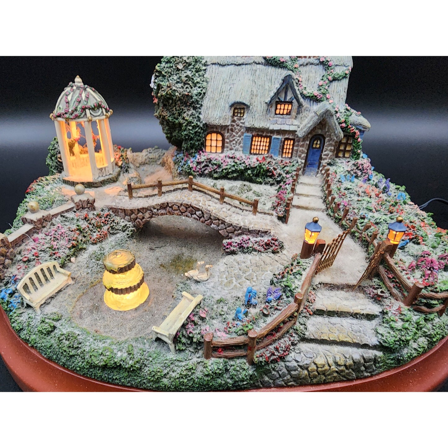 Thomas Kinkade Summer Serenity Masterpiece Village Lighted Sculpture A0083 COA