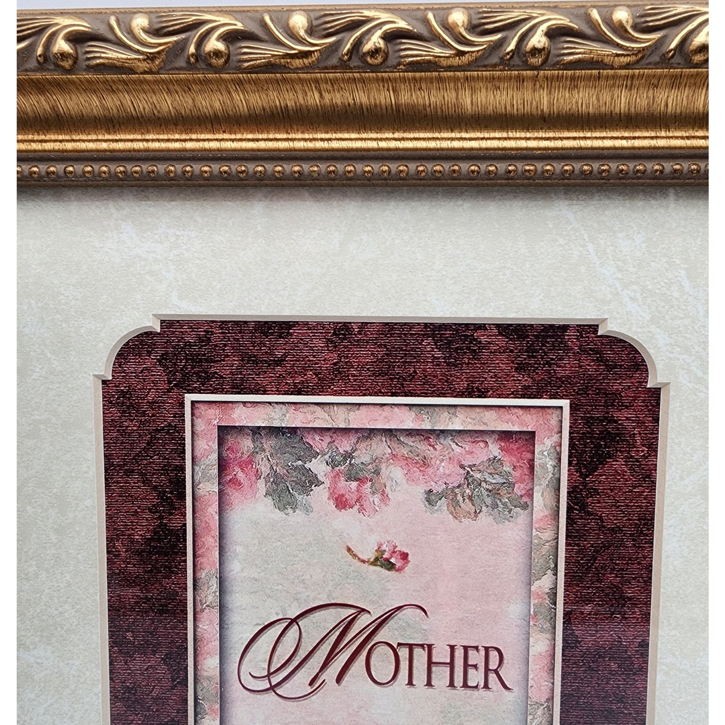 Ornate Gold Framed “Mother” Poem – 17" x 9.25" w/ 1 Thessalonians 1:2 Scripture