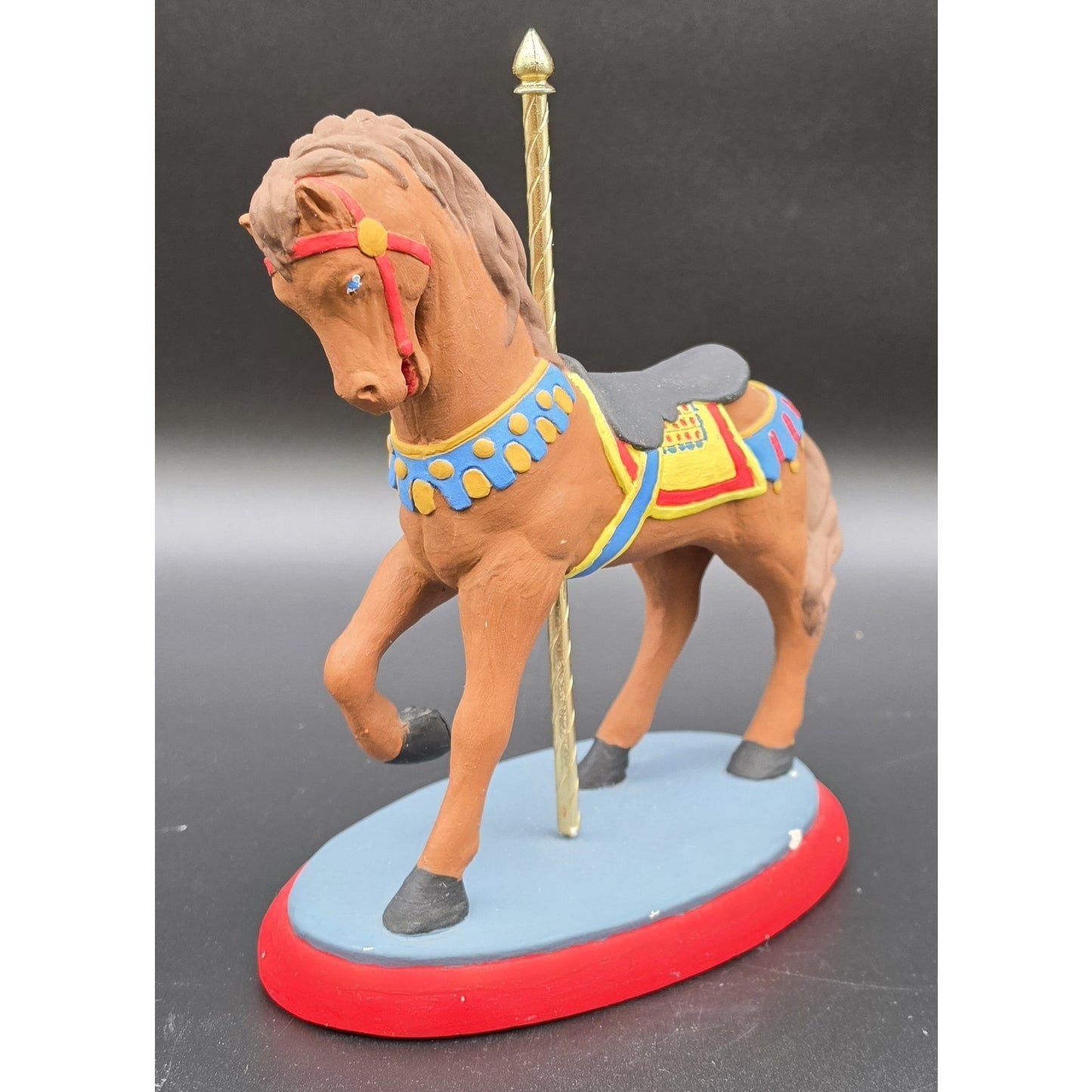 Vintage Handpainted Carousel Horse Figurines Set – Ceramic & Porcelain Pair