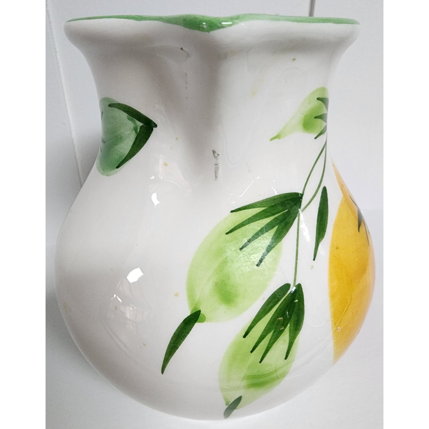 Pizzato Italian Ceramic Pitcher Hand Painted Tomato Fruit 7.25” Vintage Italy