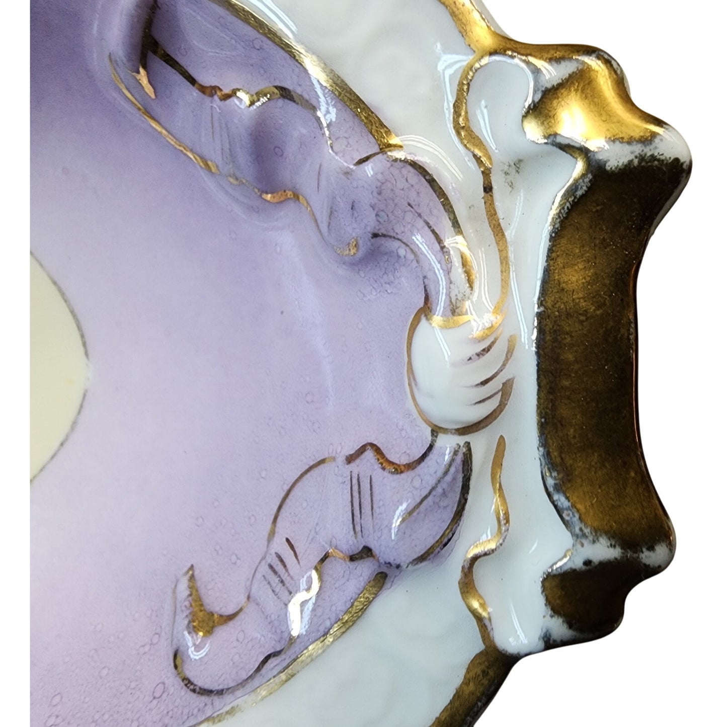 VTG R.C. Carmen Bavaria Oval Nut Tray  Lady Scene  Gold Rim Scalloped 9"