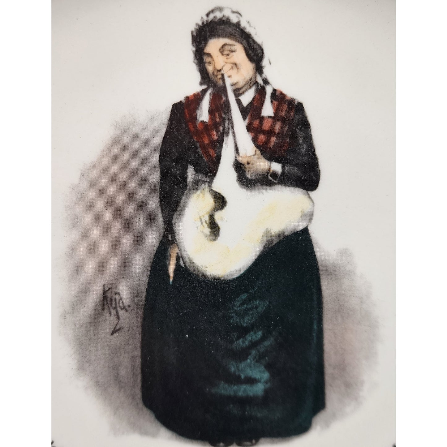 Invento Charles Dickens Hand Colored Plates Set of 5 7" Characters England, VTG