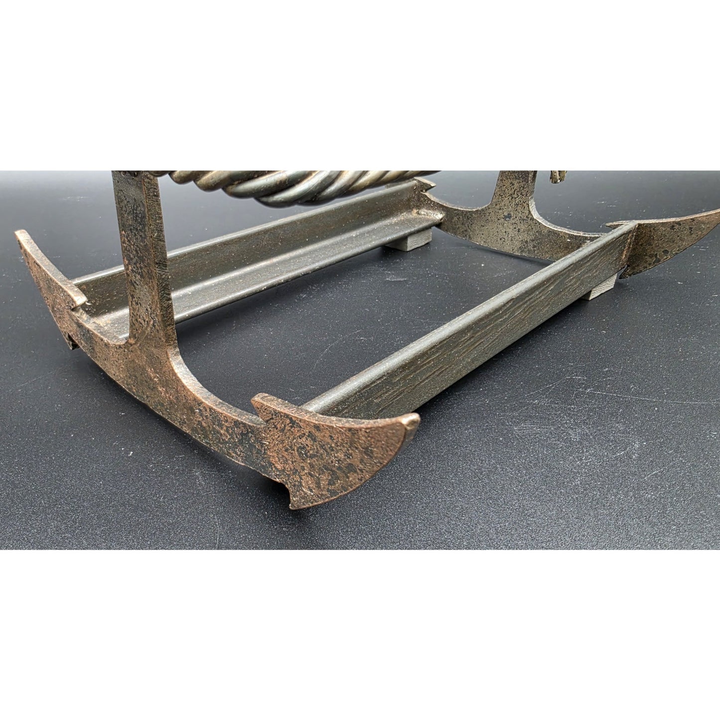Vintage Heavy Metal Nautical Anchor Holder Rack – 11.25" x 8.25" x 7"
