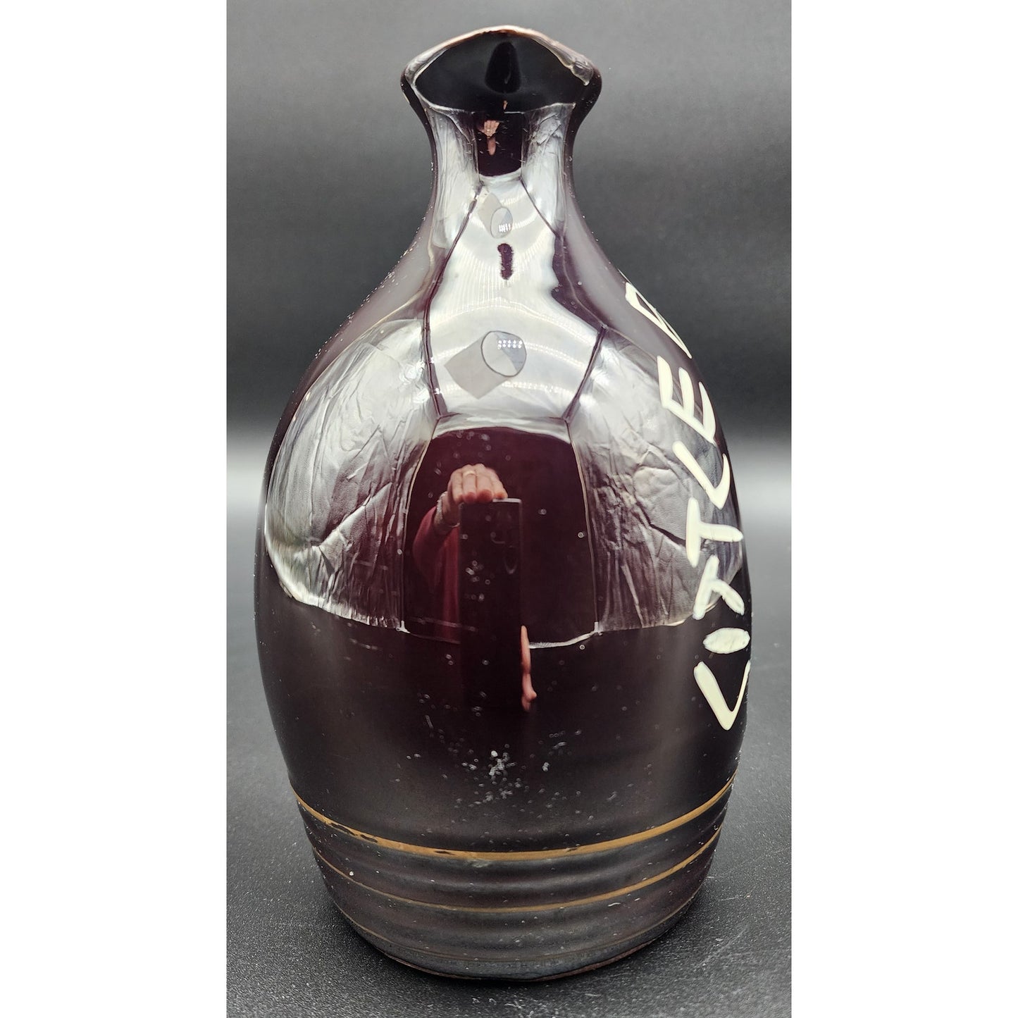 Vintage Little Brown Jug Music Box Japan Man & Lantern Rotating Figurine