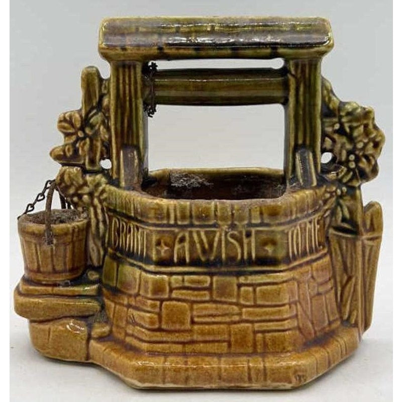 Vintage McCoy Pottery Wishing Well Planter – Rustic Mid-Century Charm
